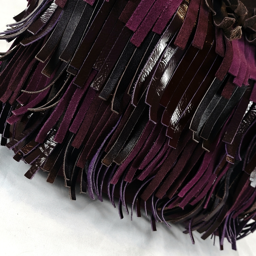 R-A-R-E! COACH LTD ED/XLG/HTF FRINGED LEATHER TOTE. - Picture 3 of 12